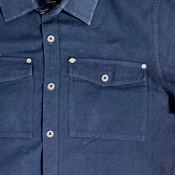 Harley Davidson Black Short Sleeve Button Shirt M - Picture 2 of 7